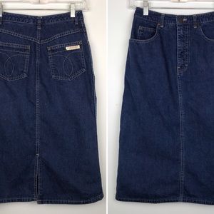 Vintage 80s Calvin Klein Denim Midi Skirt 4